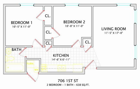 apt结构图，所租出的是badroom2